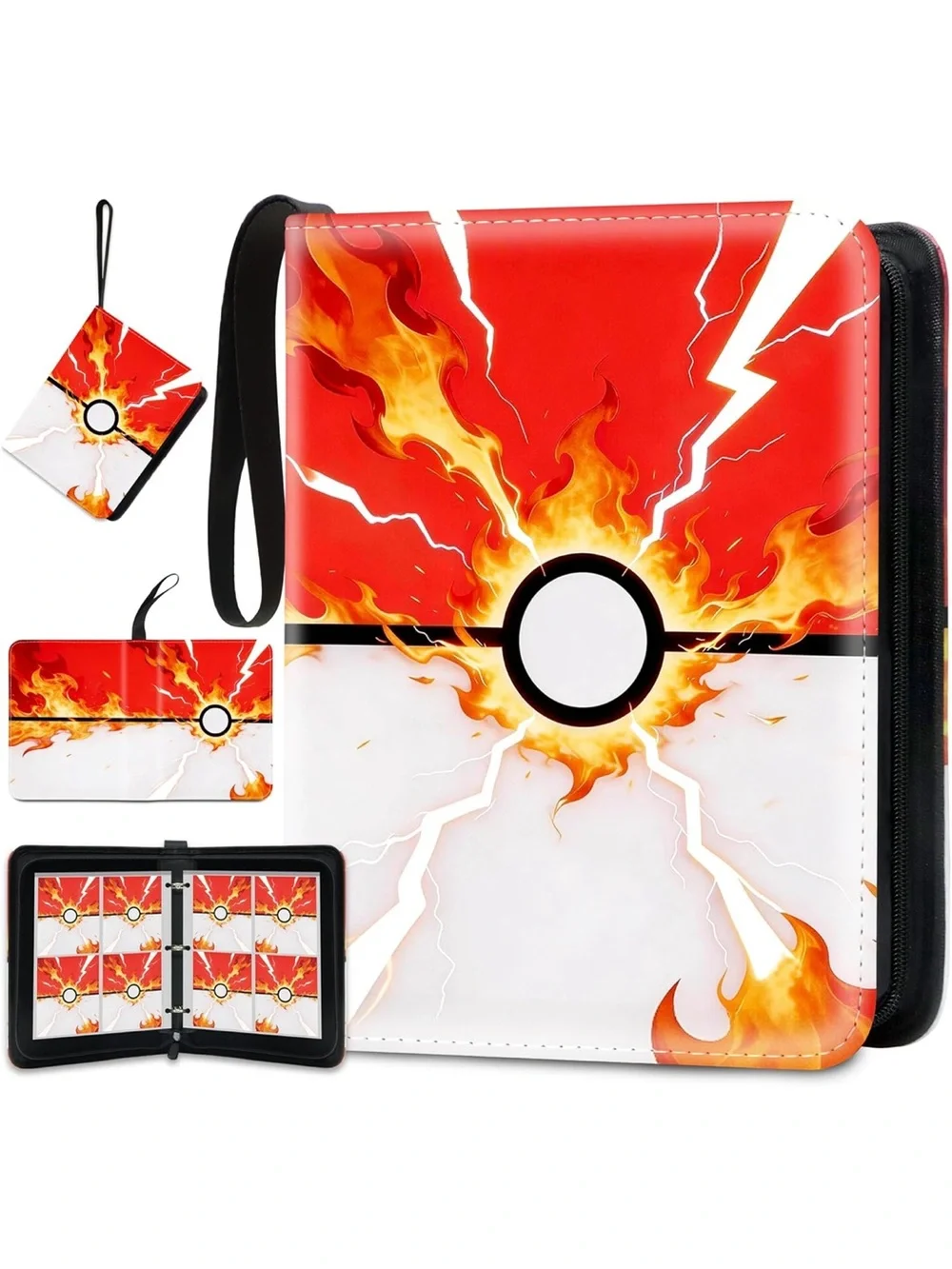 Fire Pokeball Card Binder - trading card binder holder 440 cards